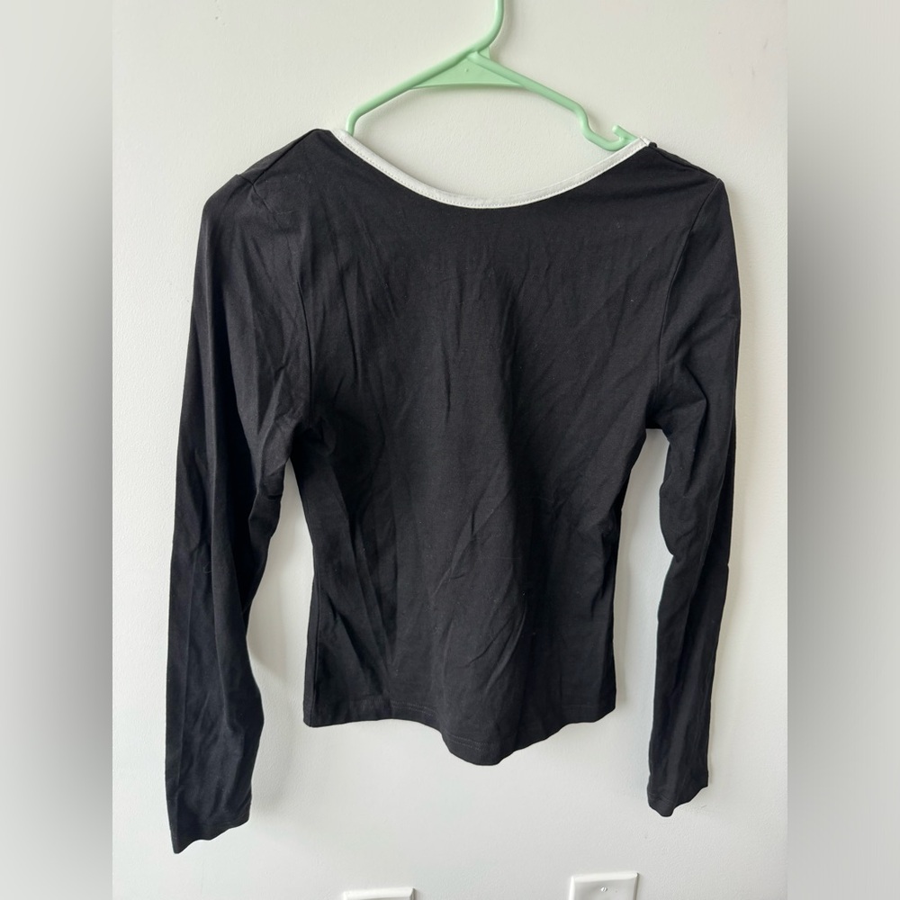 Black long sleeved low back top